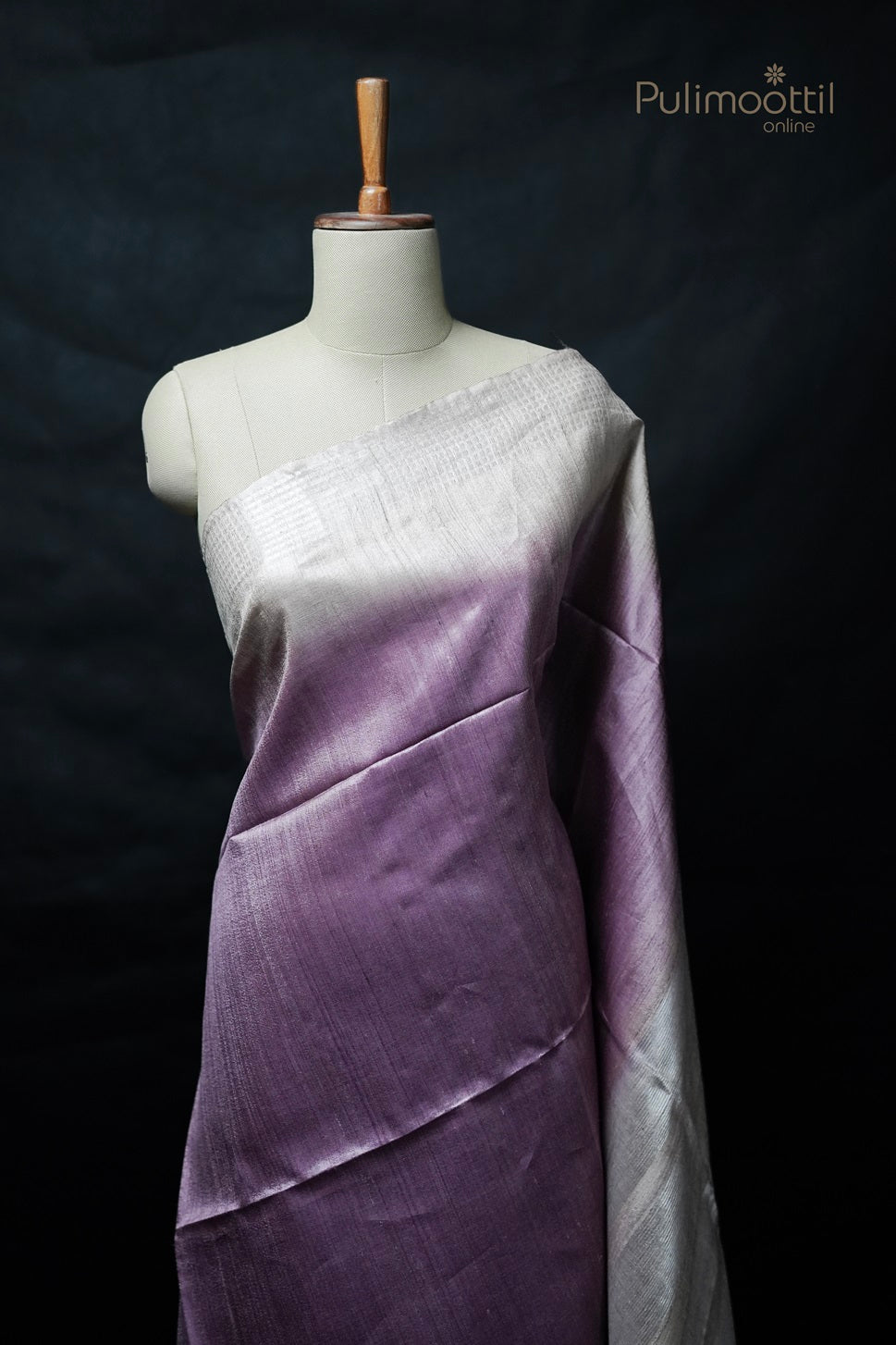 Pastel Purple Shade Tussar Silk Saree