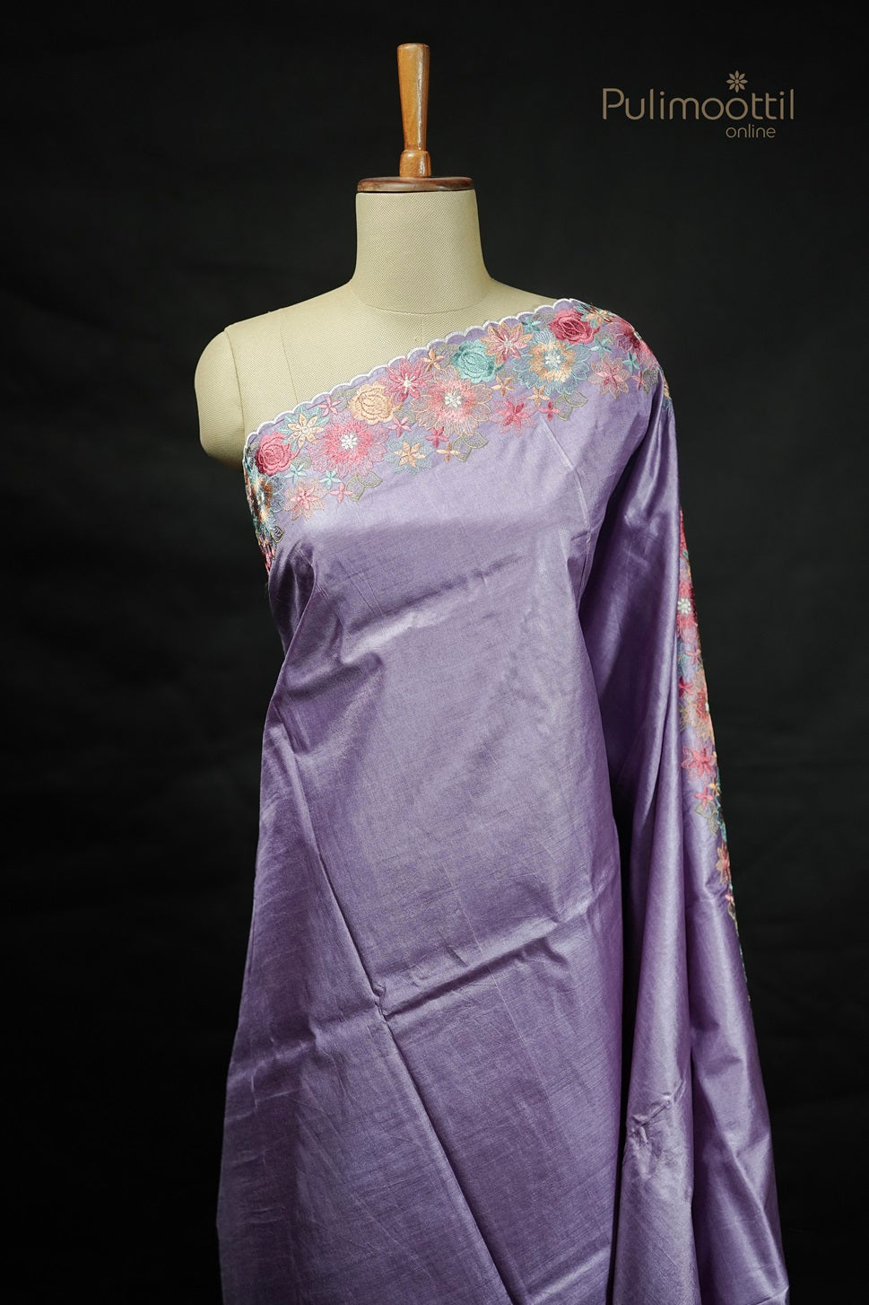 Lavender Colour Tussar Silk Saree
