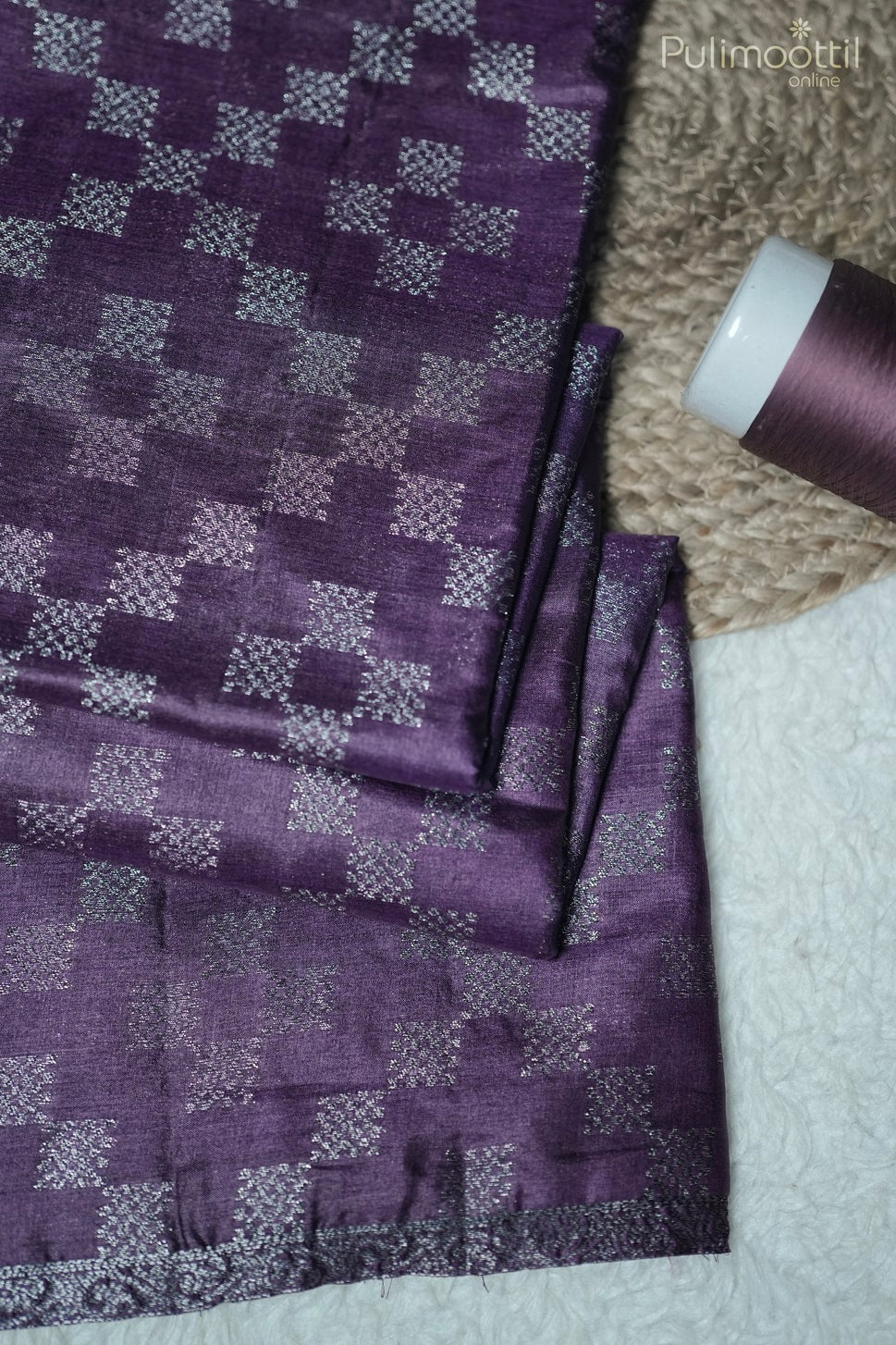 Dark Violet Colour Tussar Silk Saree