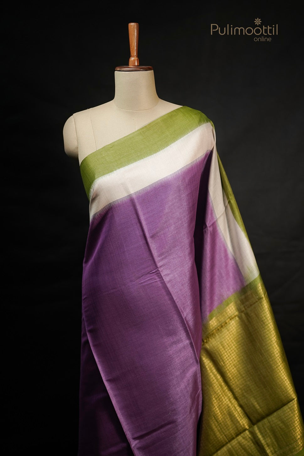 Light Violet Colour Tussar Silk Saree