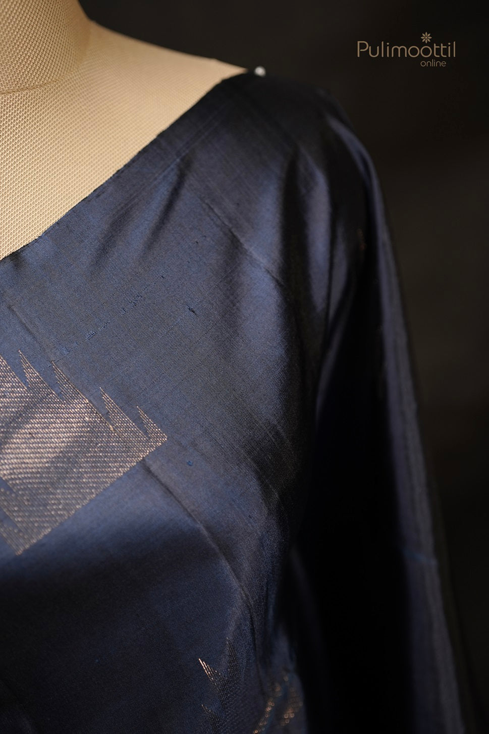 Navy Blue Colour Kanchipuram Soft Silk Saree