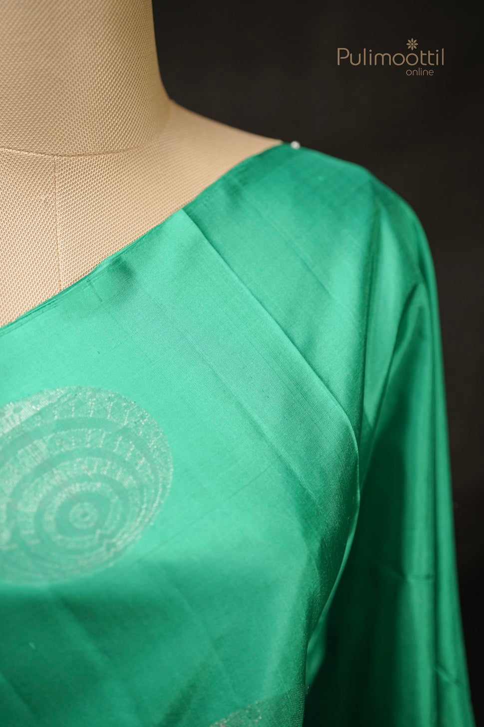 Peacock Green Kanchipuram Soft Silk Saree