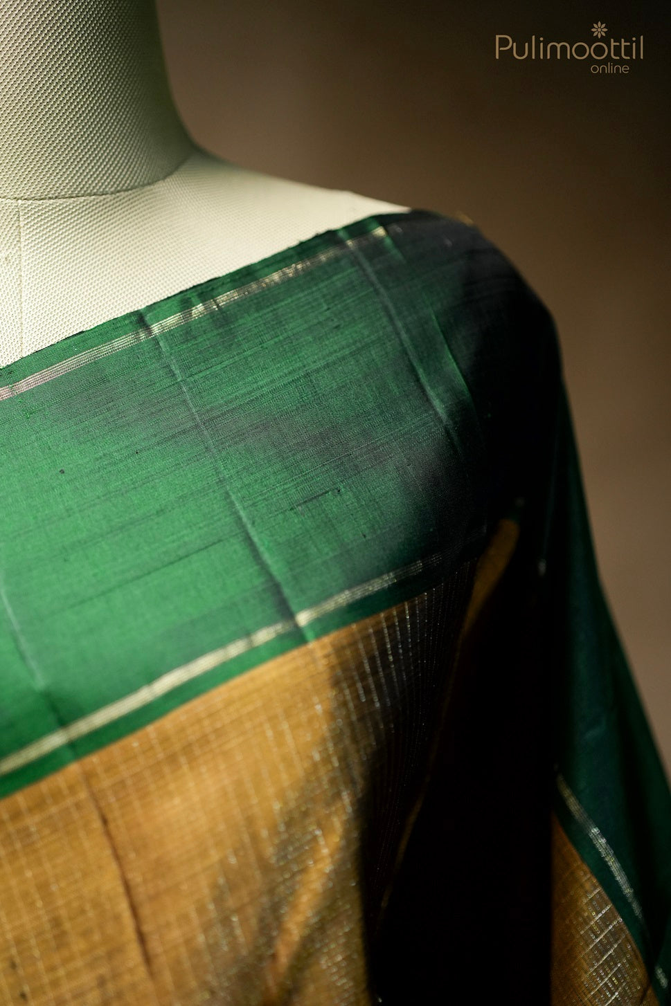 Caramel yellow-colored Kanchipuram soft silk saree