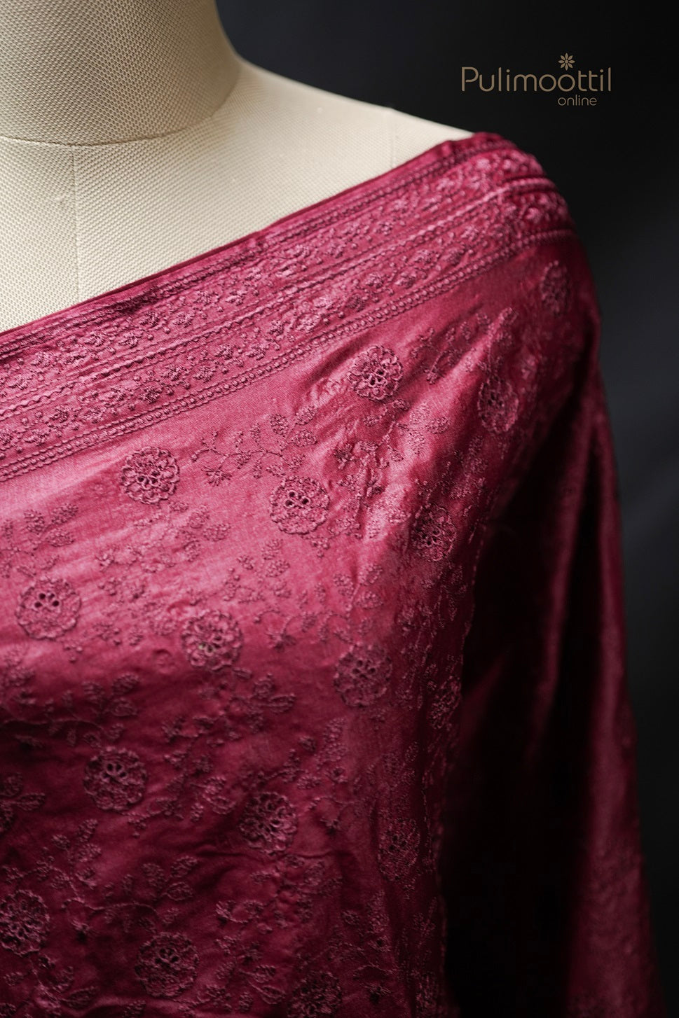 Maroon Colour Tussar Sillk Saree