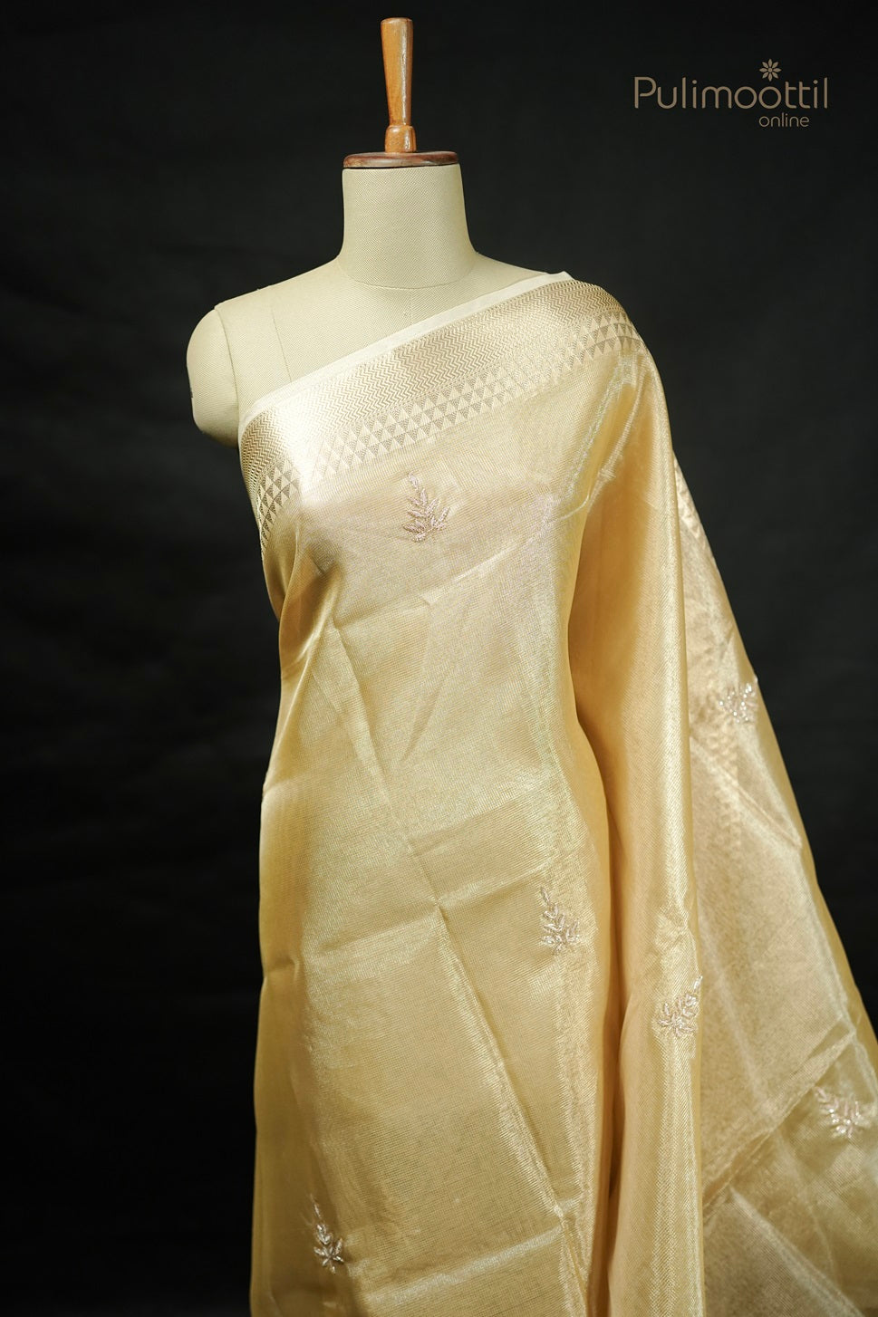 Net Cotta Golden Tissue Fancy Saree