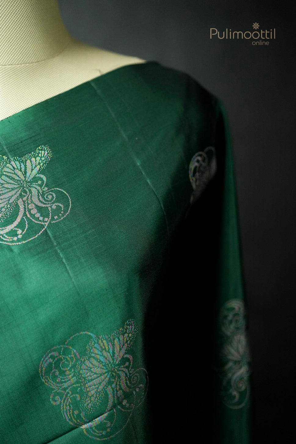 Bottle Green Colour Kanchipuram Soft Silk Saree