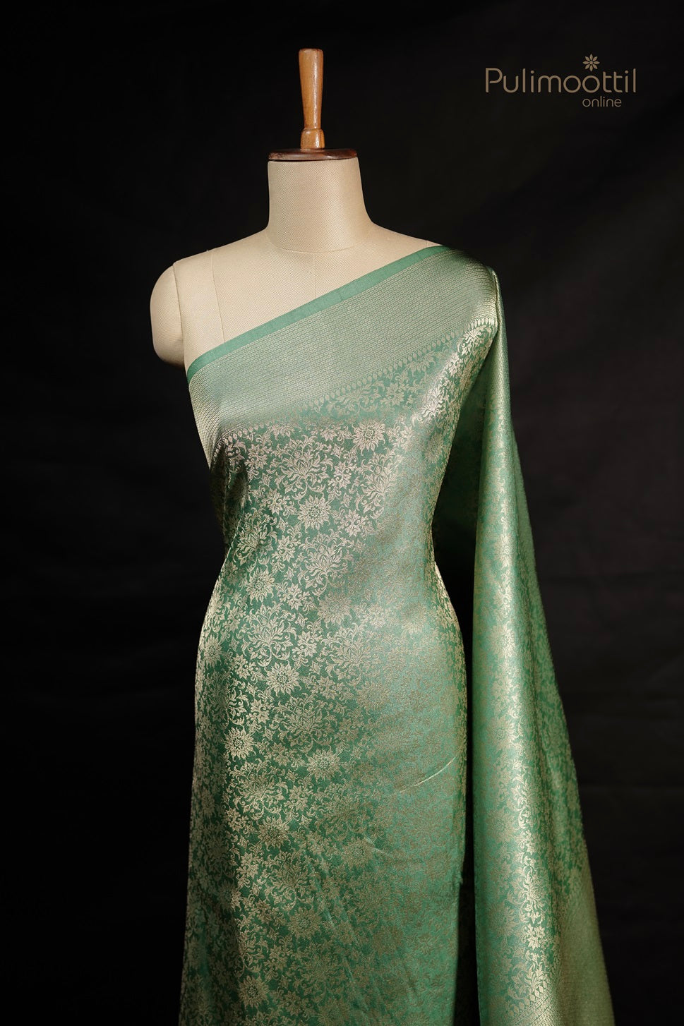 Jade Green Colour Kanchipuram Banarasi Silk Saree