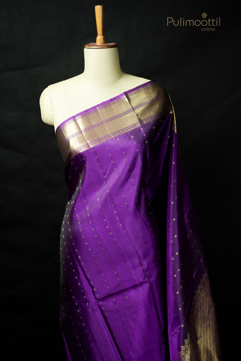 Violet Colour Kanchipuram Designer Saree