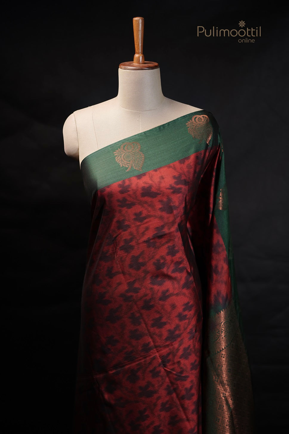Red Colour Ekath Print Semi Kanchipuram