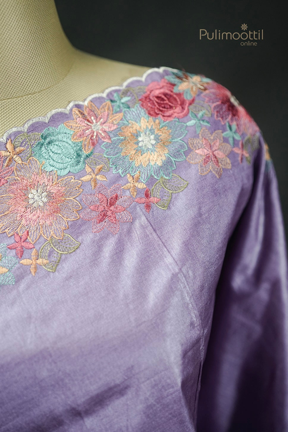 Lavender Colour Tussar Silk Saree