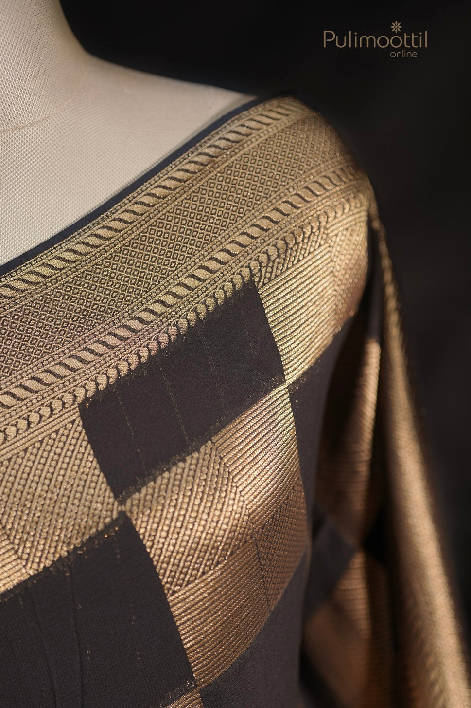 Black Colour Georgette Banarasi Saree