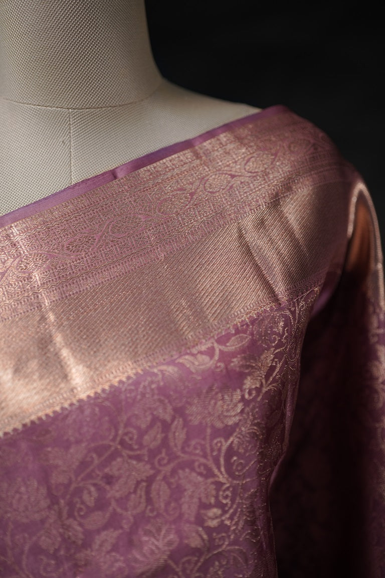 Pastel Onion Kanchipuram Brocade Wedding Saree