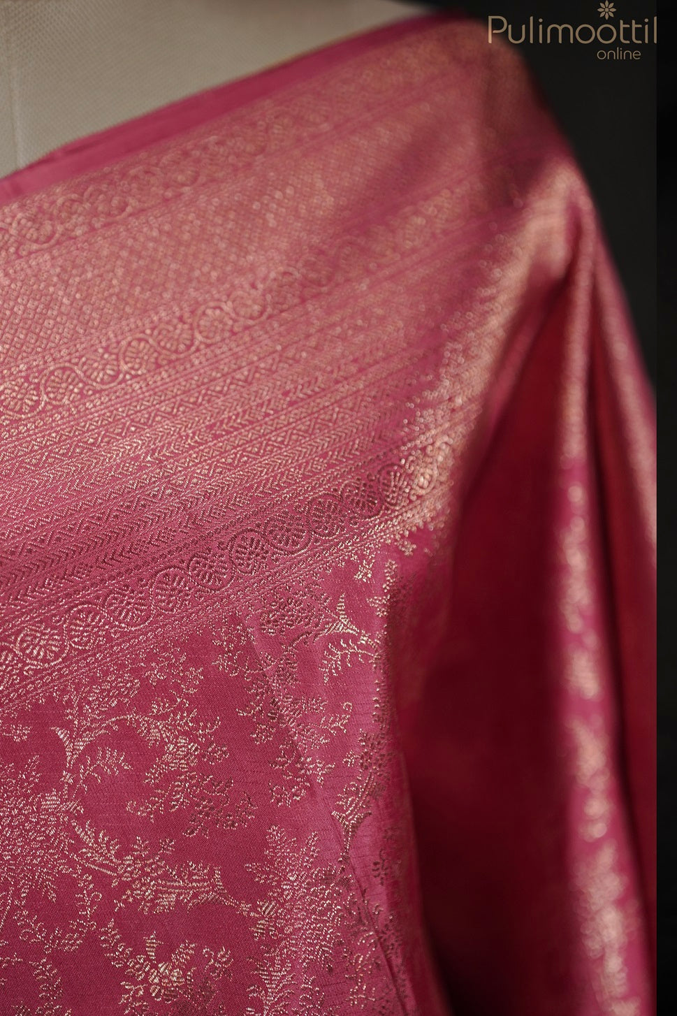 Pastel Pink Colour Kanchipuram Brocade Wedding Saree