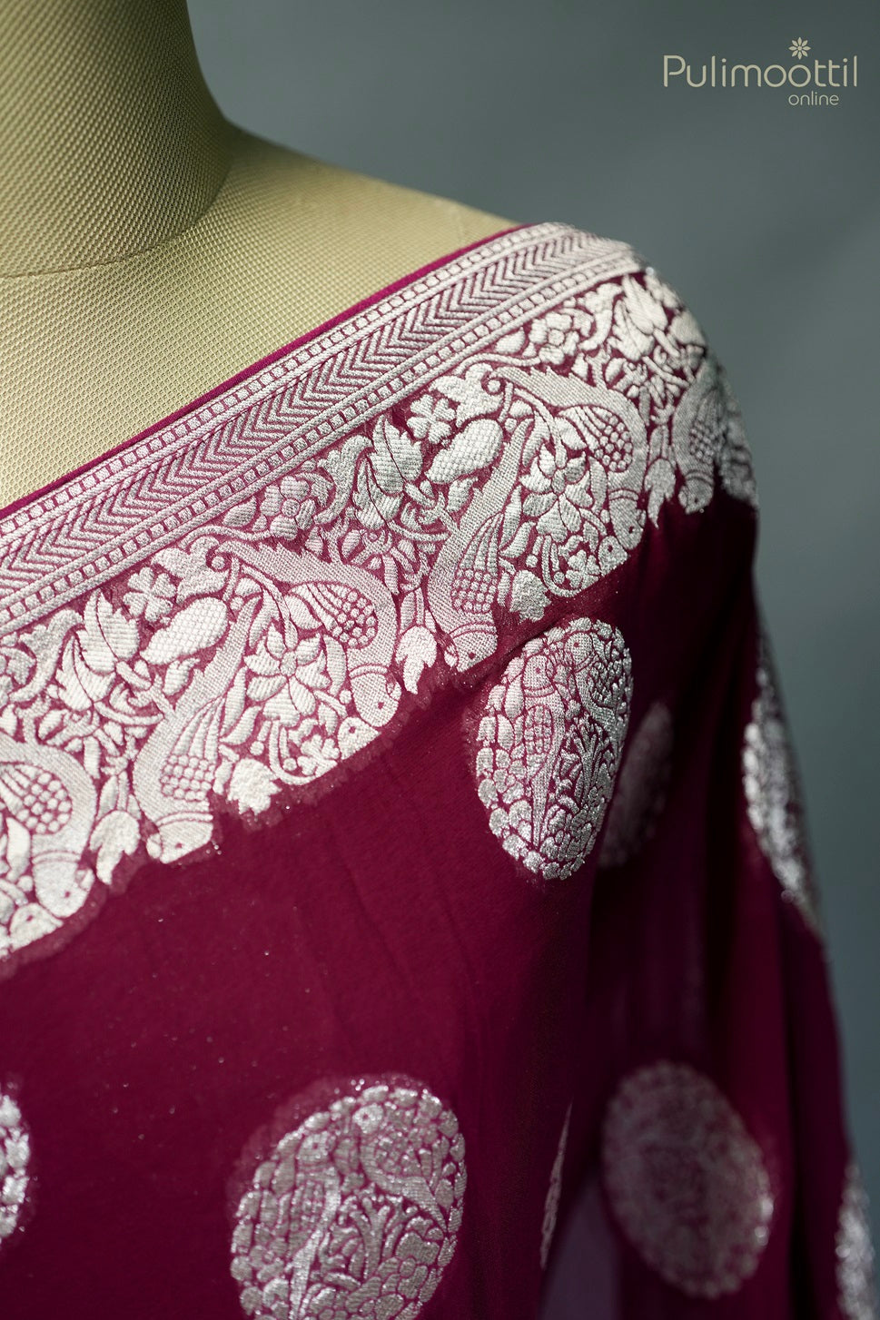 Purple Colour Georgette Fancy Saree