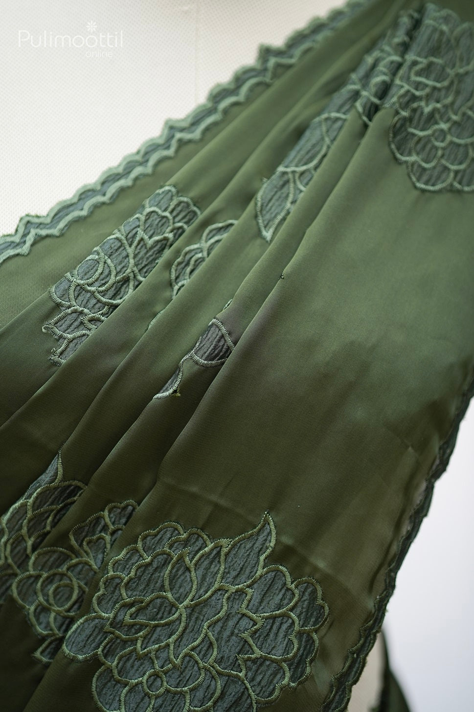 Green Colour Satin Silk Saree