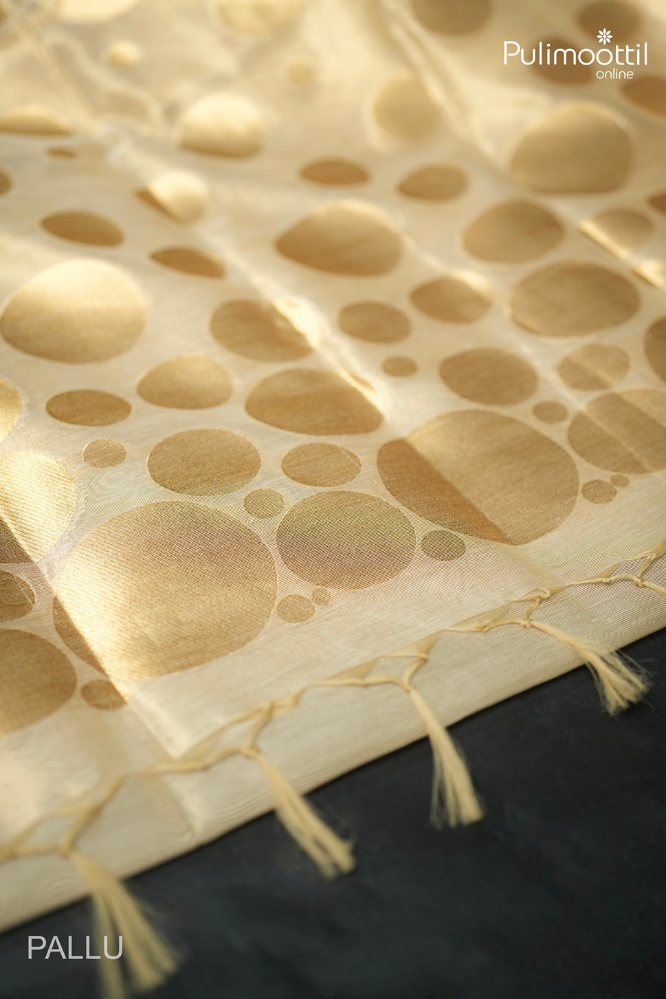 Golden tissue fancy saree