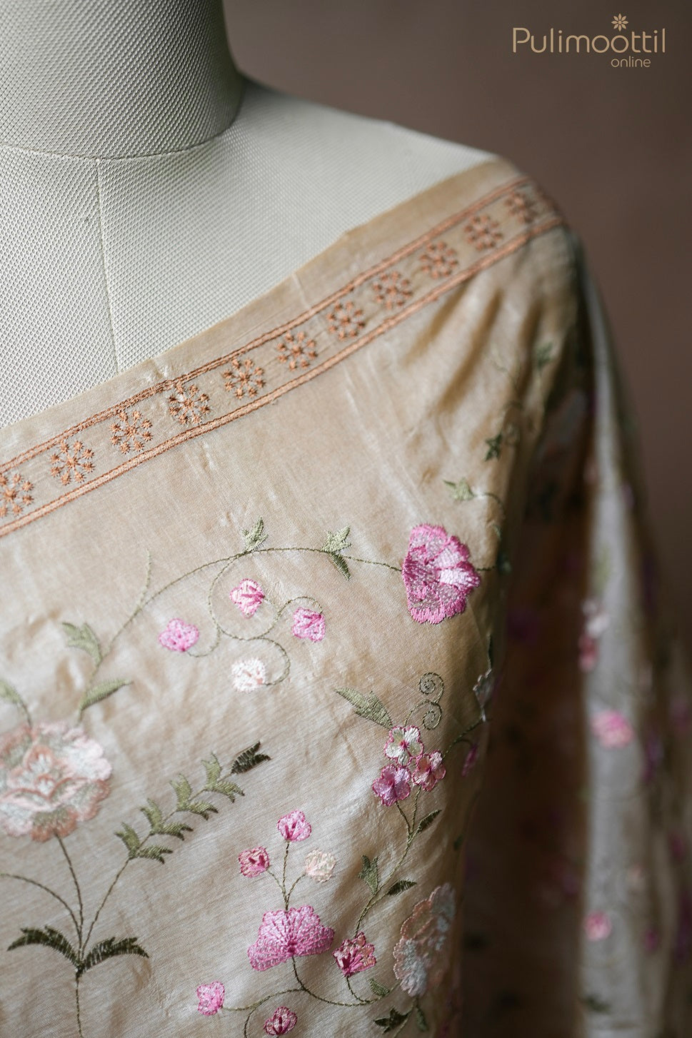 Light Chickoo Colour Tussar Silk Saree