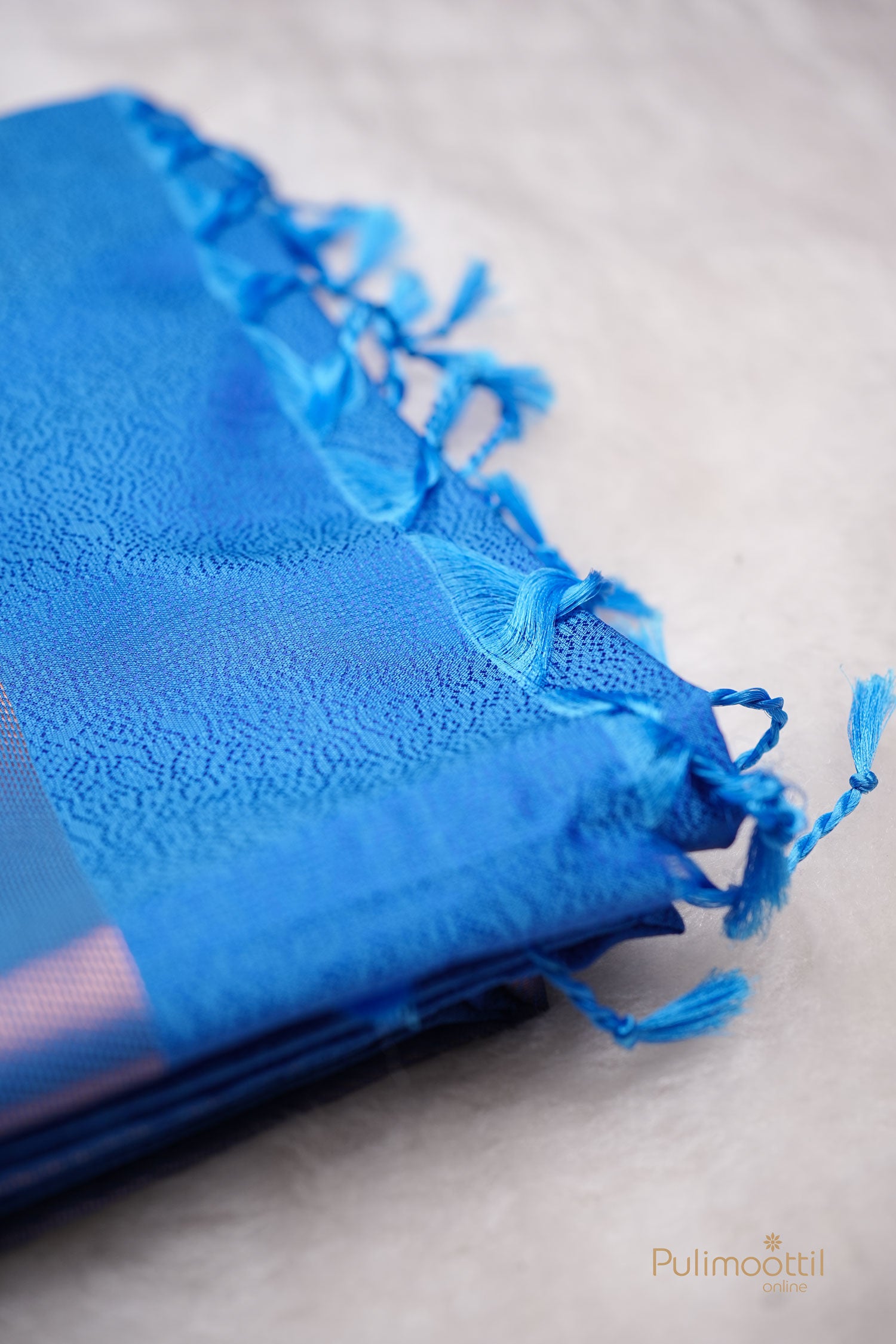 Royal Blue color Semi silk saree