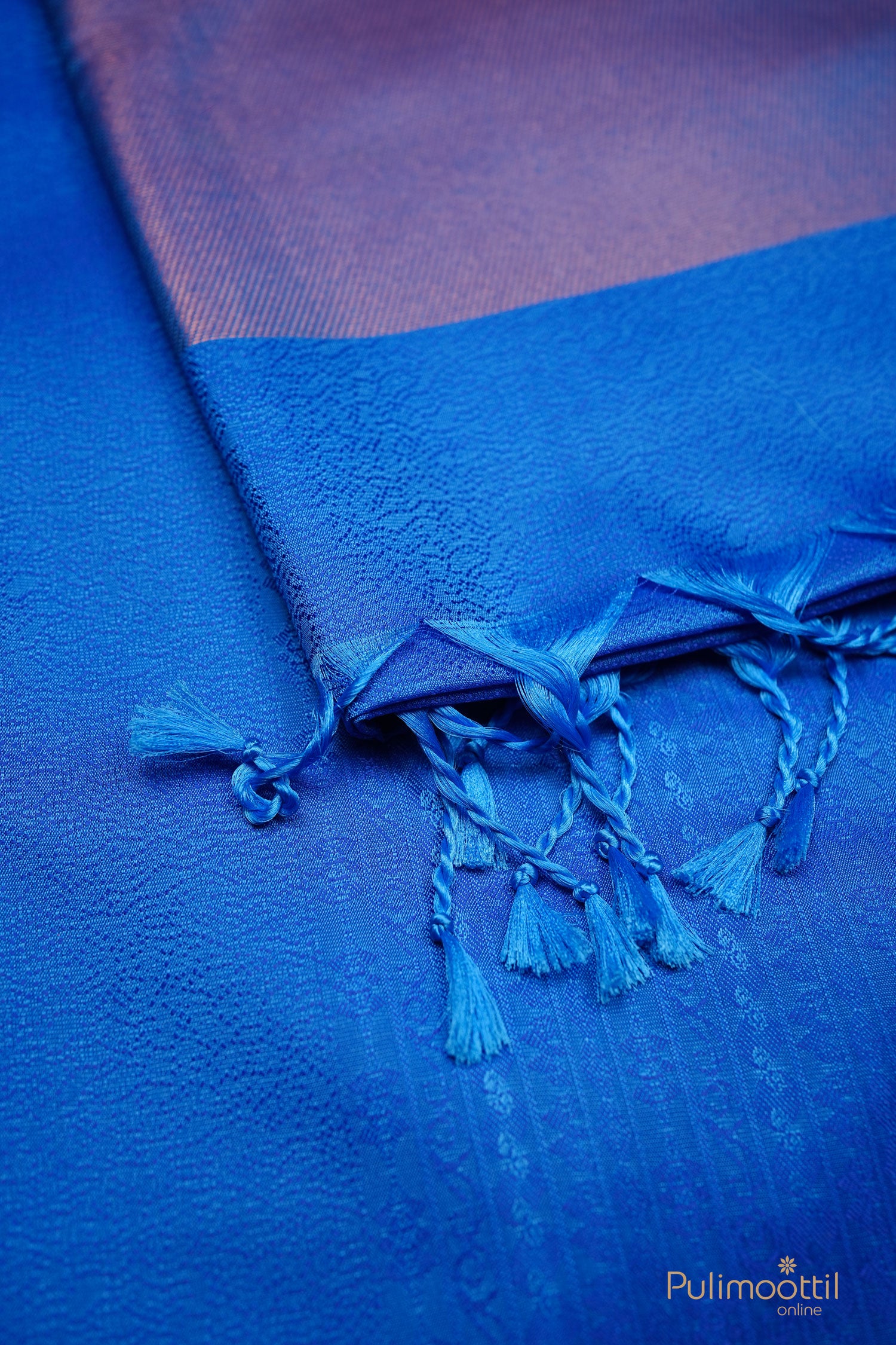 Royal Blue color Semi silk saree