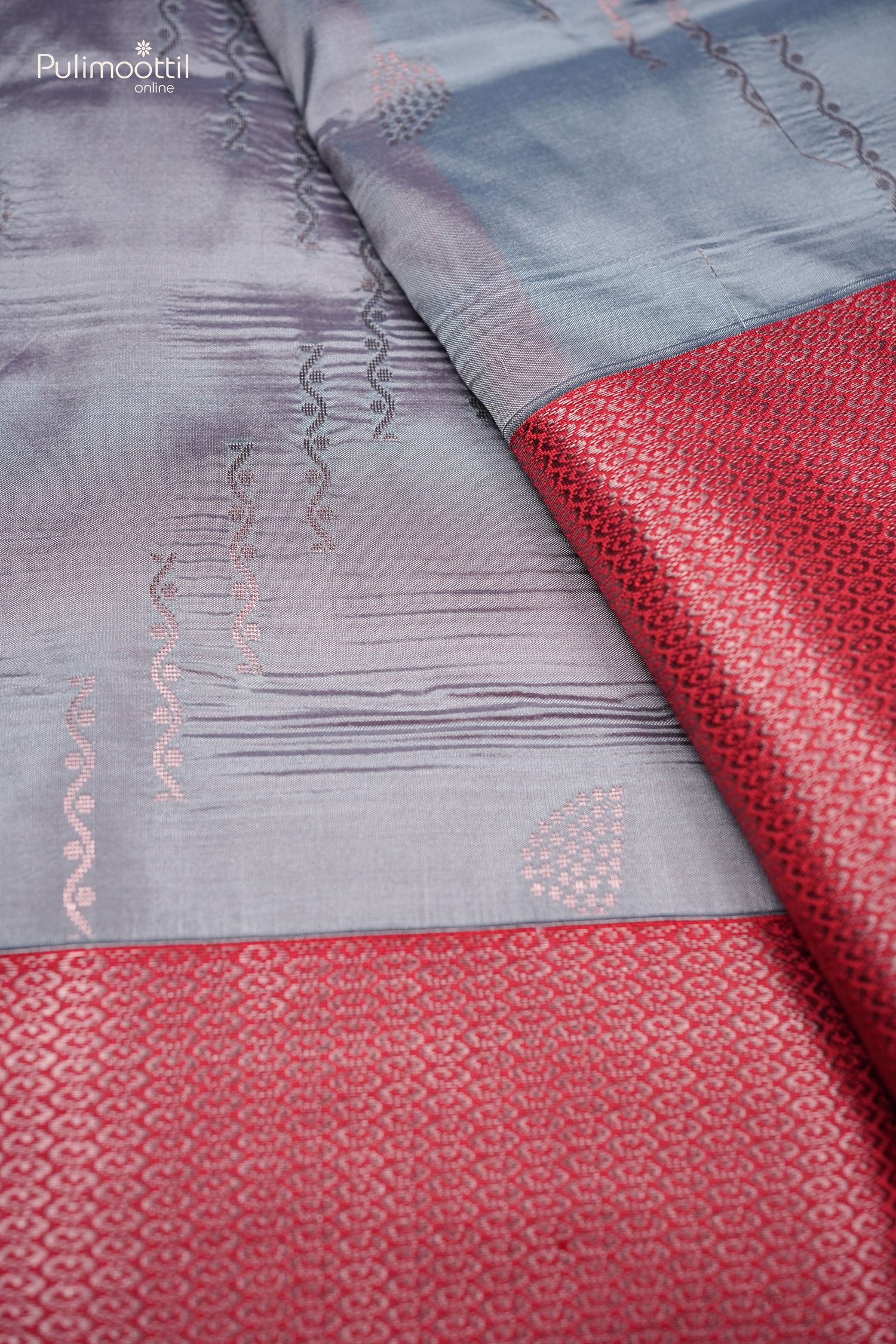 Ash color Semi silk saree