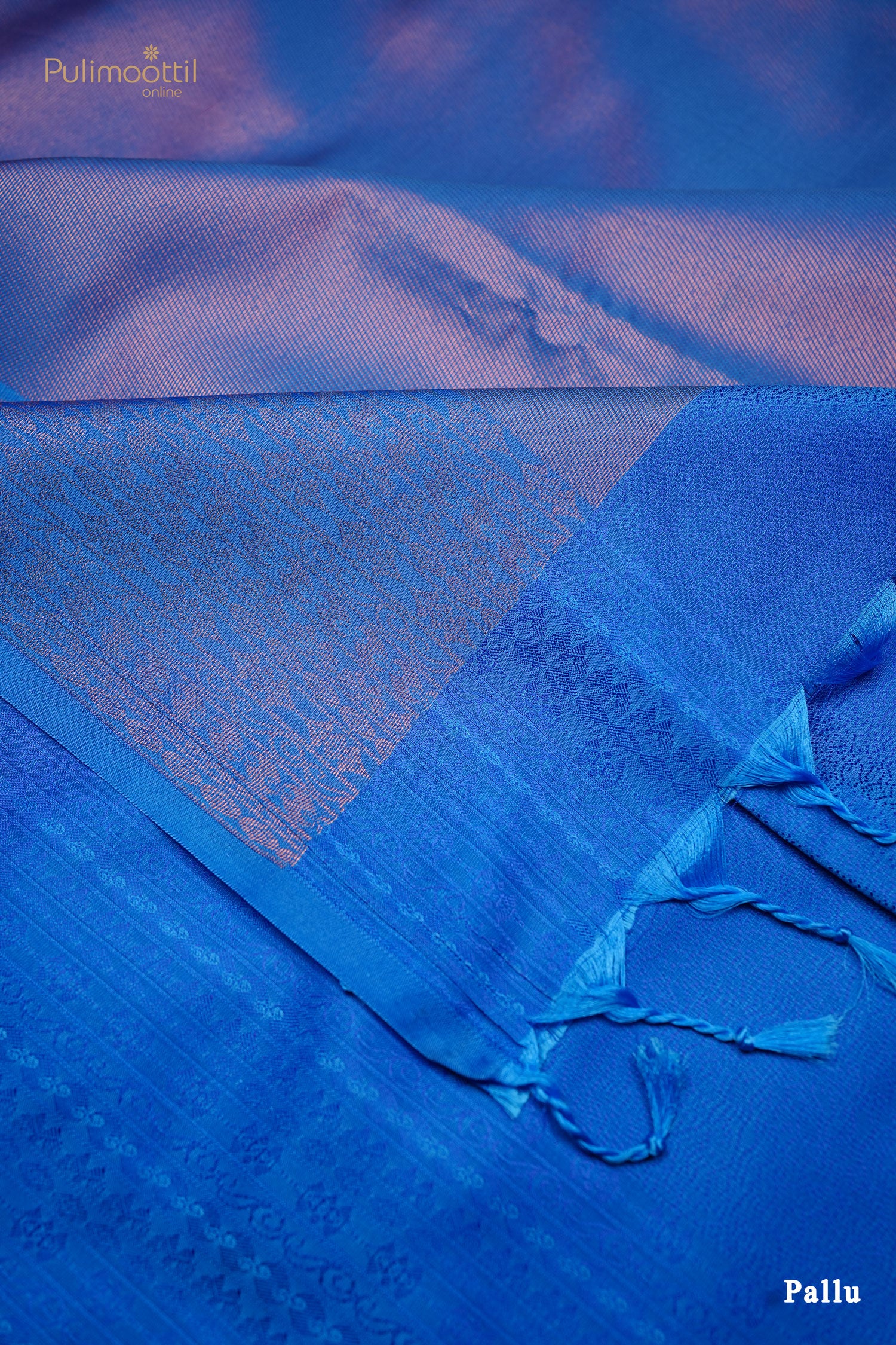Royal Blue color Semi silk saree