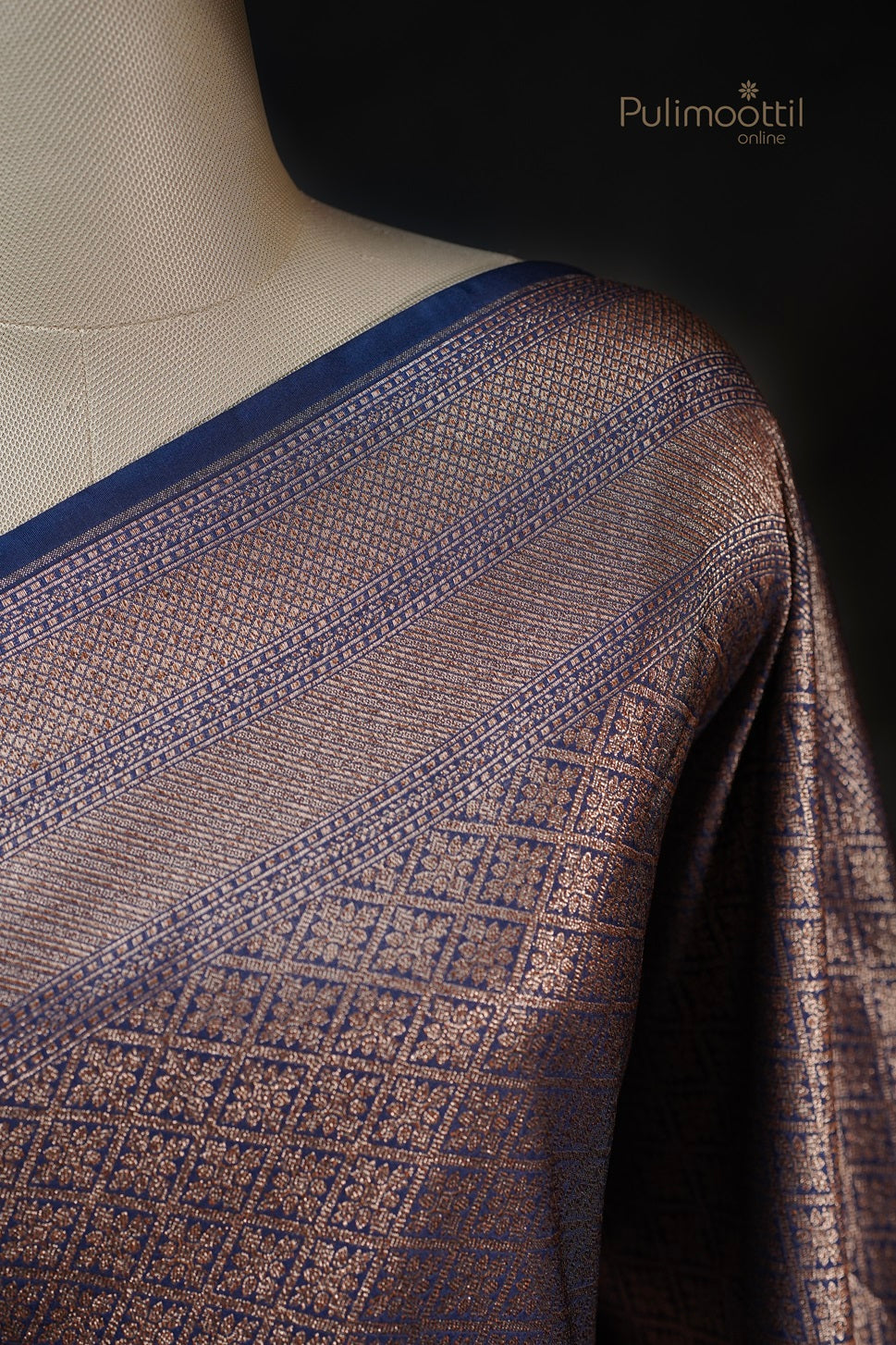 Navy Blue Colour Kattan Silk Saree