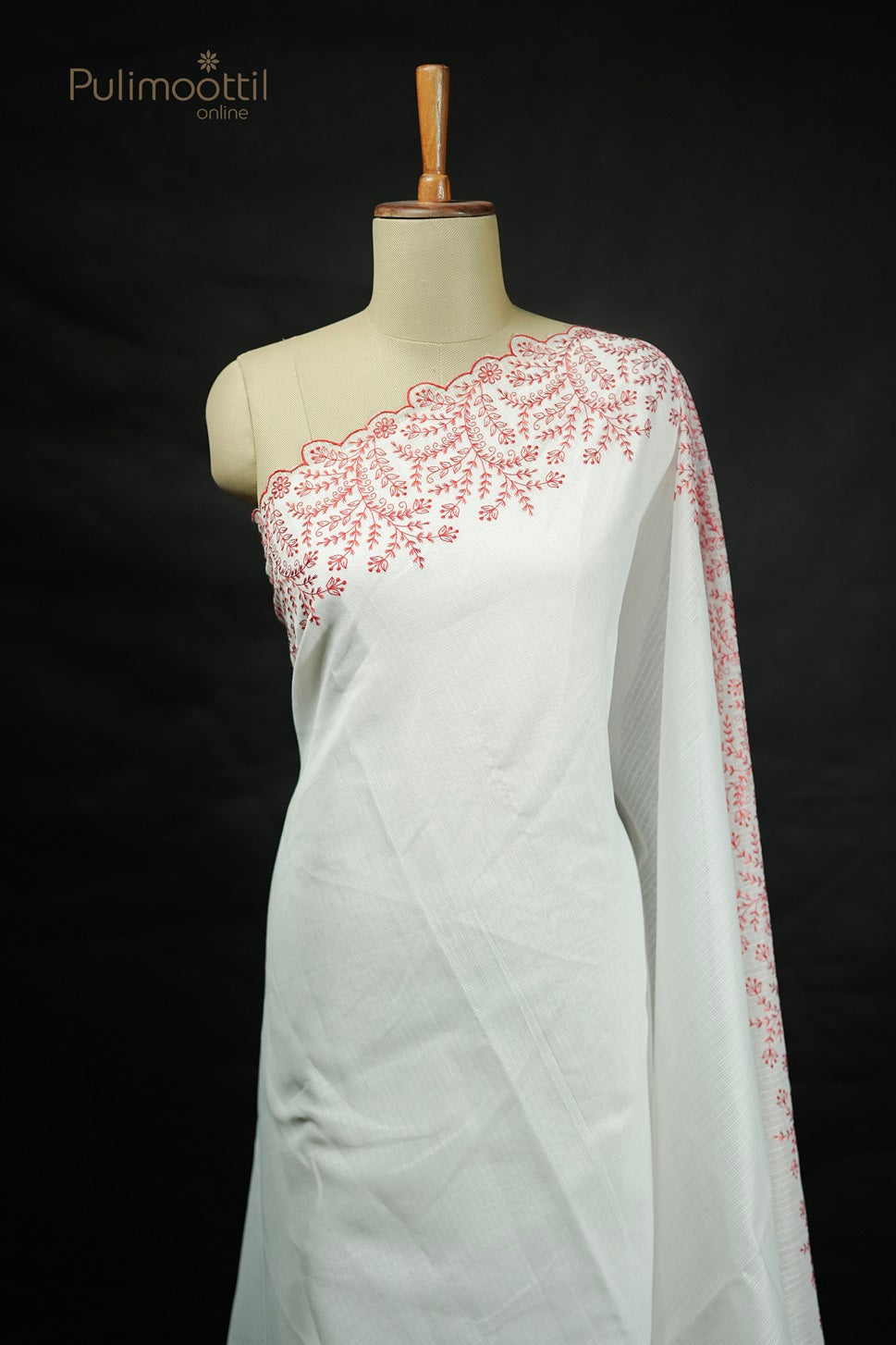 White Colour Nett Cotta Fancy Saree