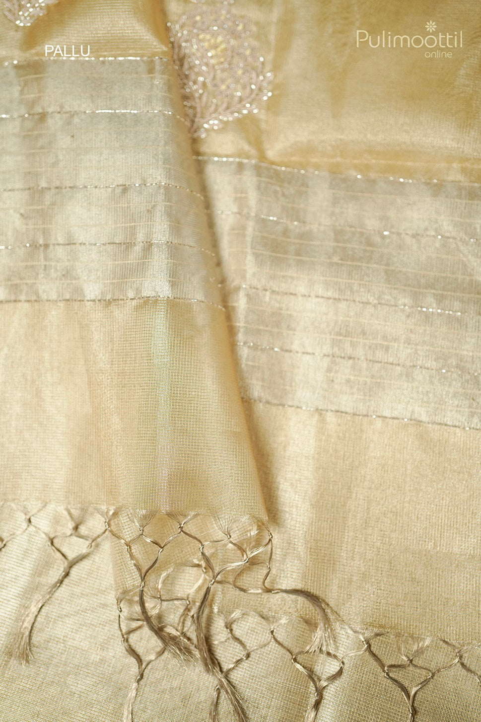 Net Cotta Golden Tissue Fancy Saree