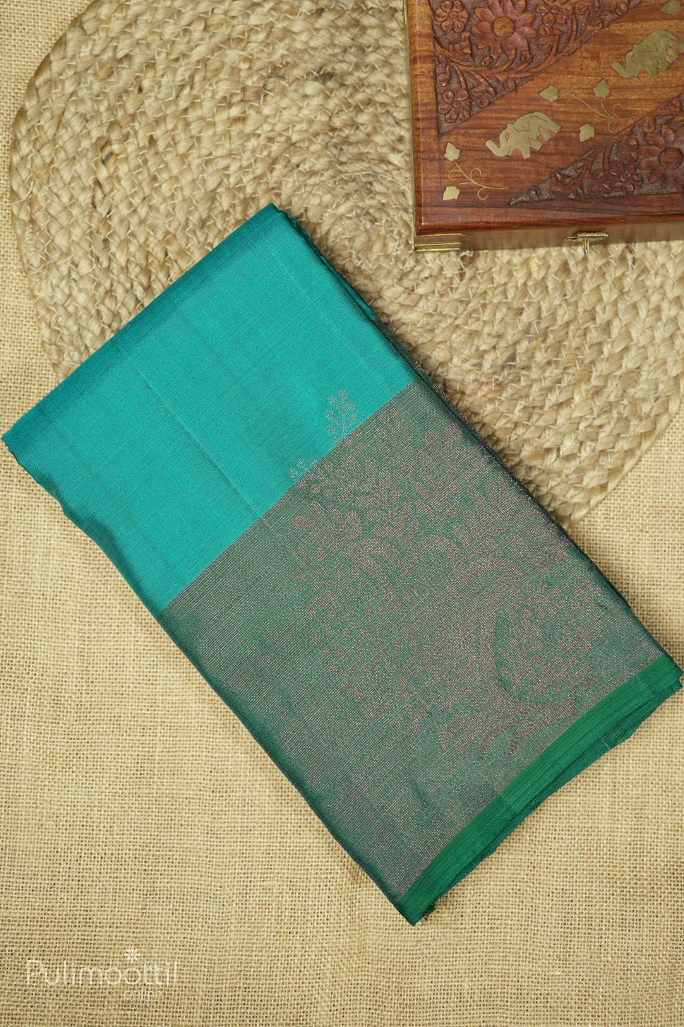 Sky Blue Colour Kanchipuram Soft Silk Saree.