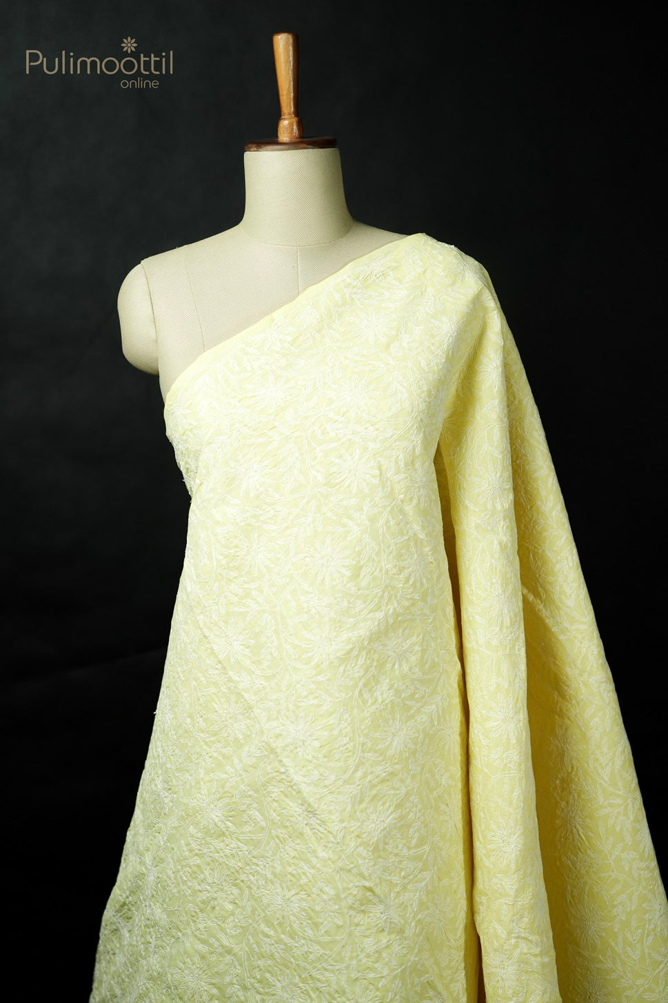 Light Yellow Colour Chikankari Cotton Saree