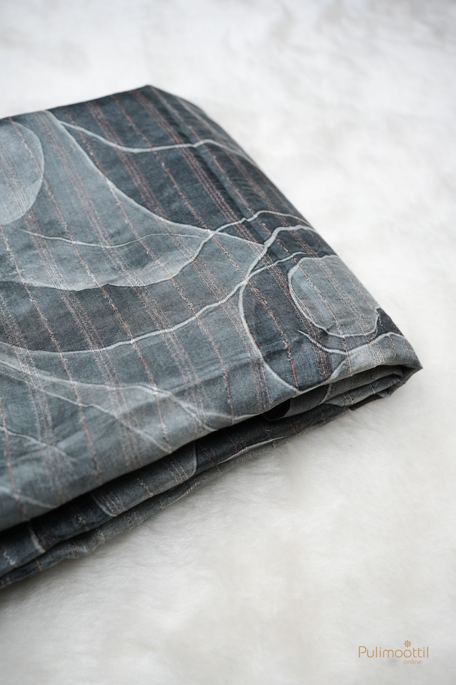 Ash color Tussar silk saree