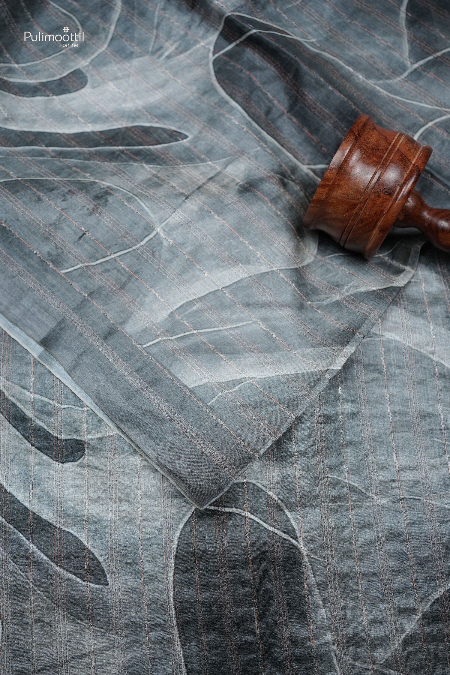 Ash color Tussar silk saree