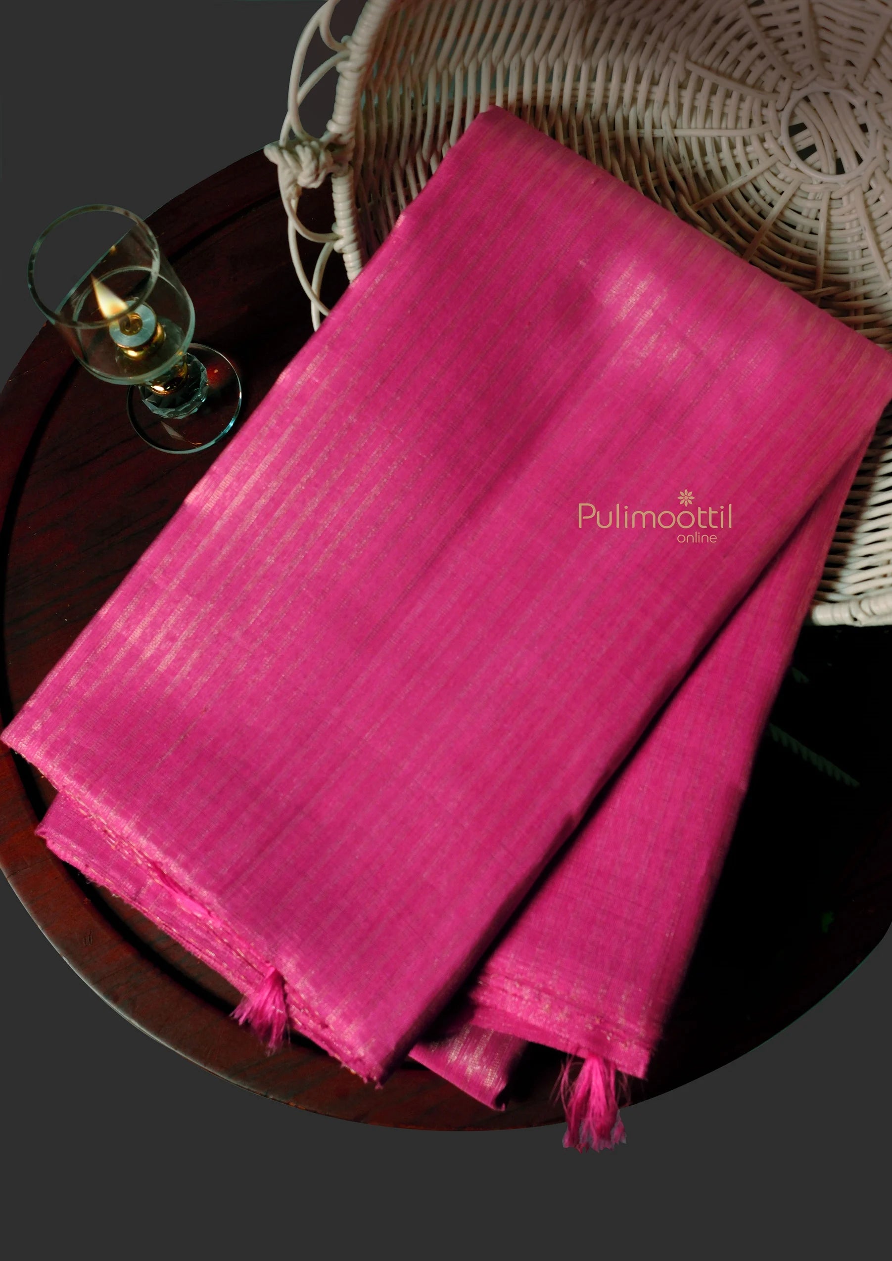 PEACH PINK COLOR PURE KANCHIPURAM BRIDAL SAREE