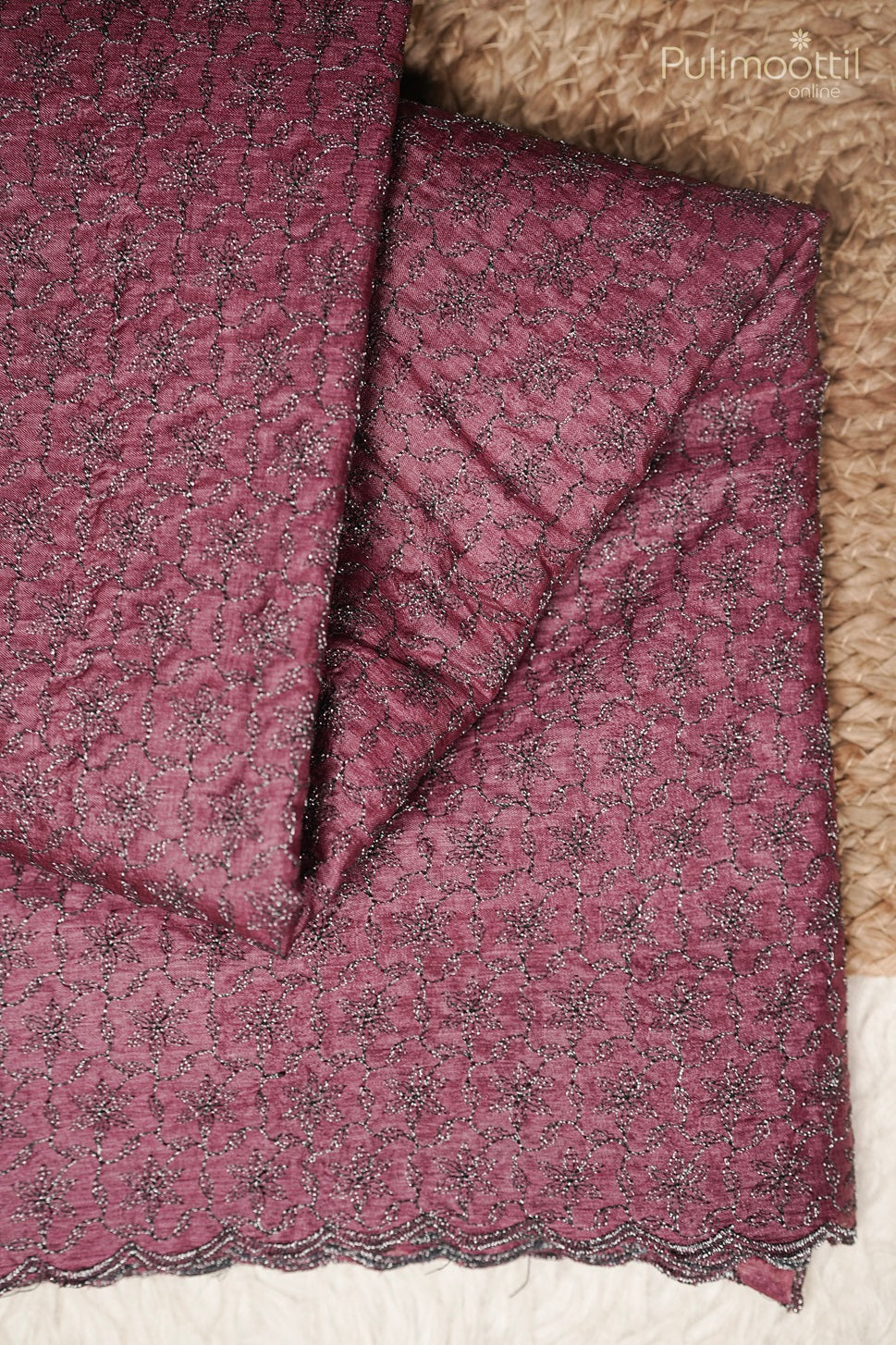 Pastel Onion Colour Tussar Silk Saree