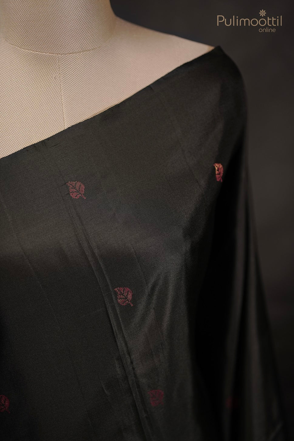 Black Colour Kanchipuram Soft Silk Saree