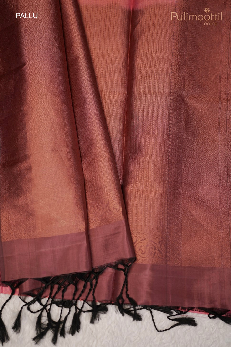 Orange Peach Colour Kanchipuram Saree