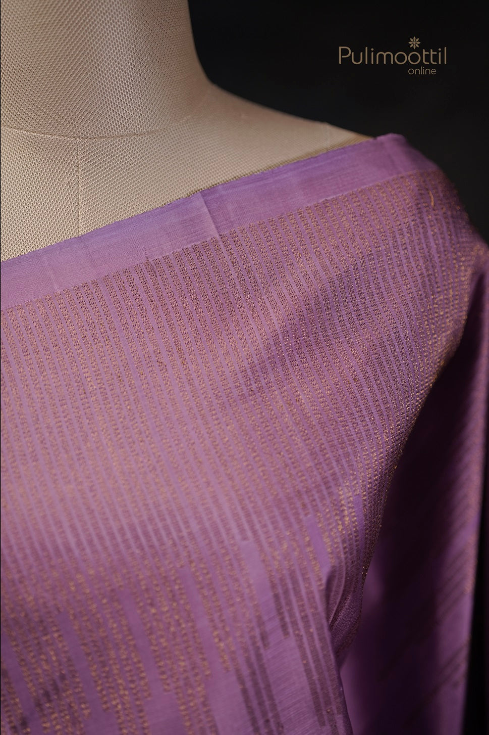 Lavender Colour Kanchipuram Designer Saree