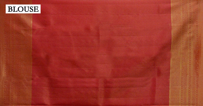 Chilly Red Colour Brocade Kanjeepuram Saree.