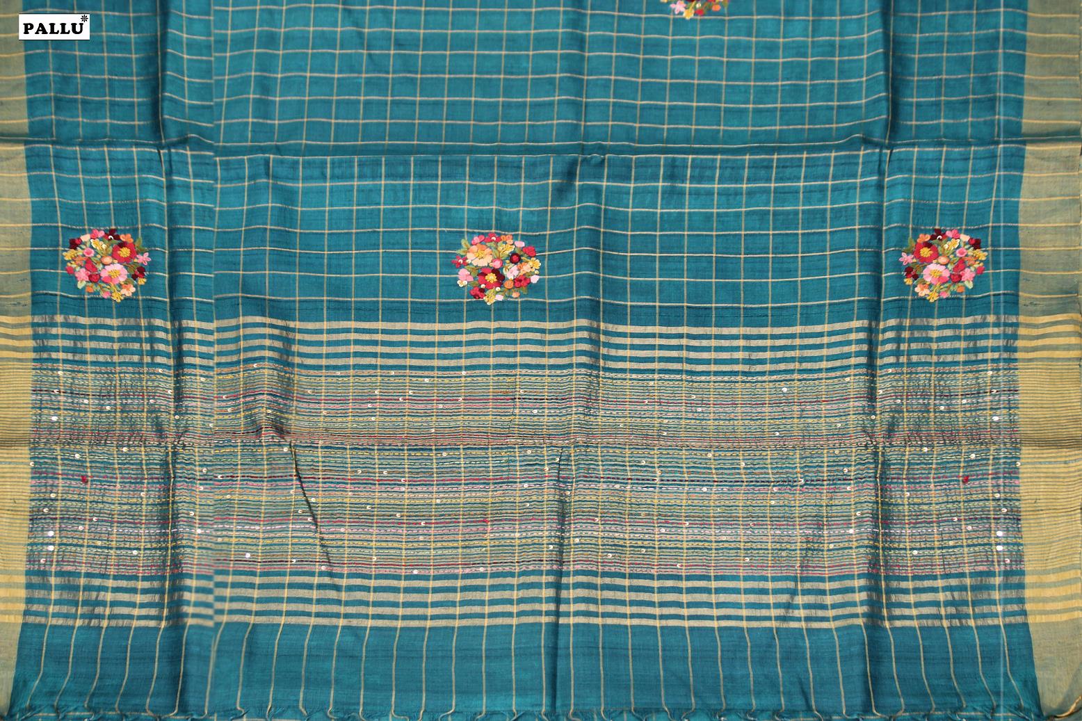 Peacock Green Colour, Jute Silk Saree