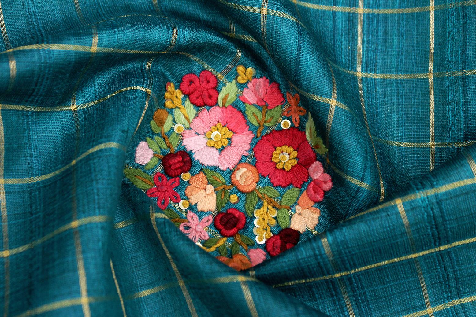 Peacock Green Colour, Jute Silk Saree