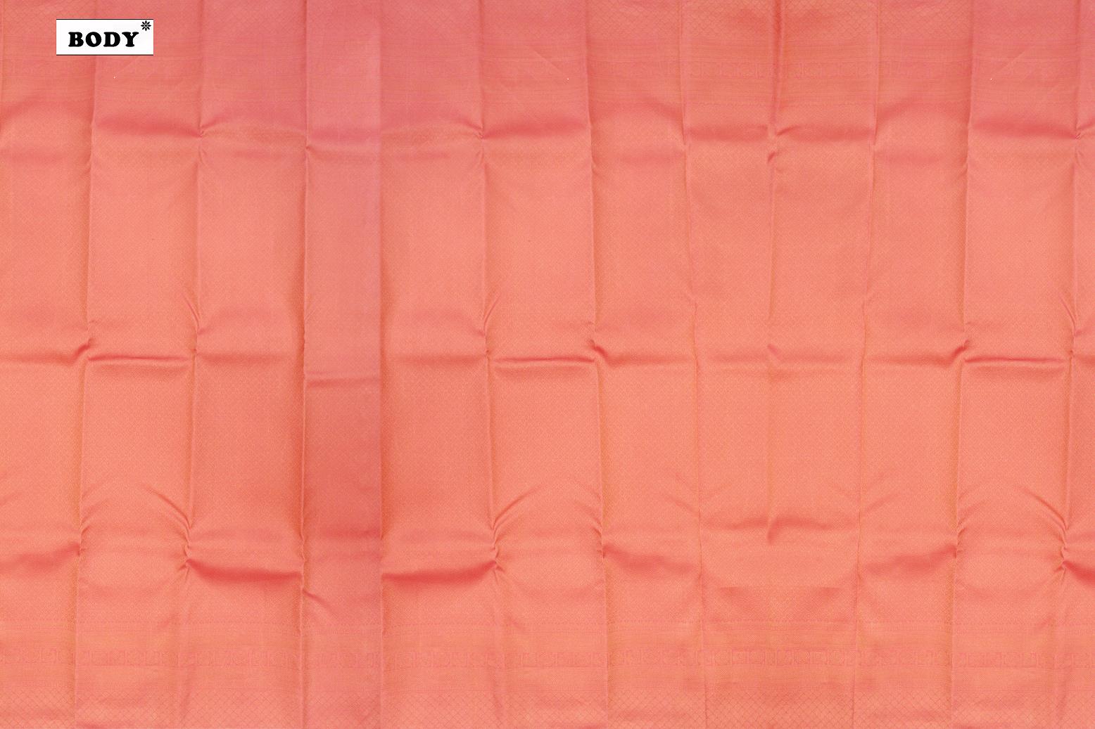 Bright Peach Colour Designer Bridal Silk Saree.