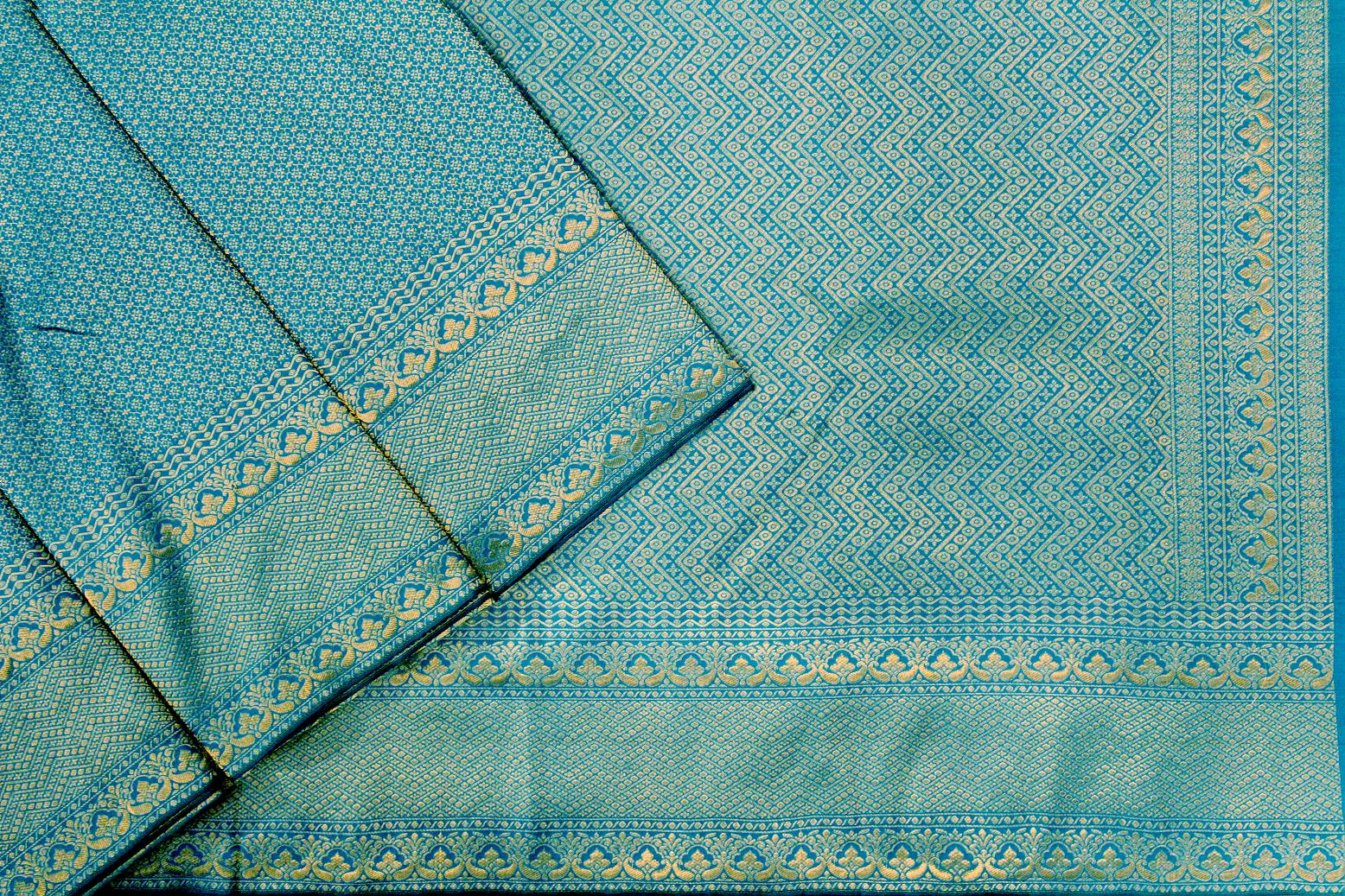 Sapphire Blue Colour Designer Silk Saree.