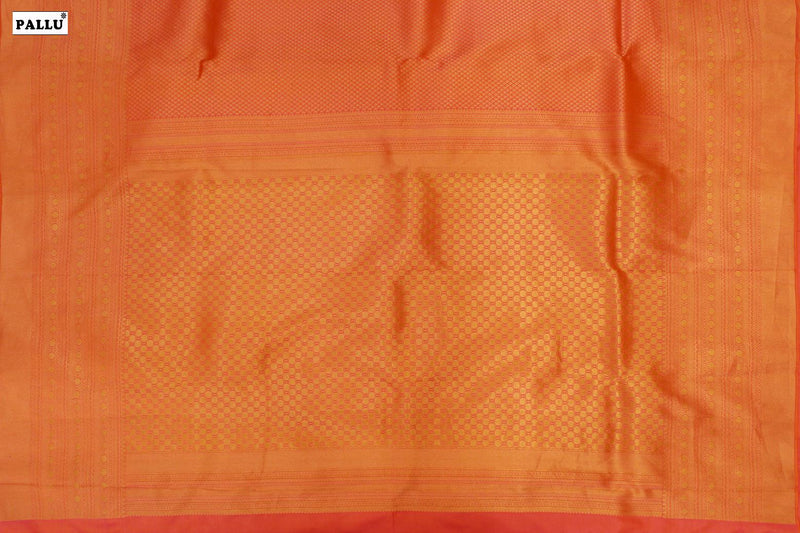 Orange & Peach mix Colour, Wedding Designer Silk Saree.