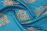 Peacock Blue Colour Kanchipuram Wedding Saree.