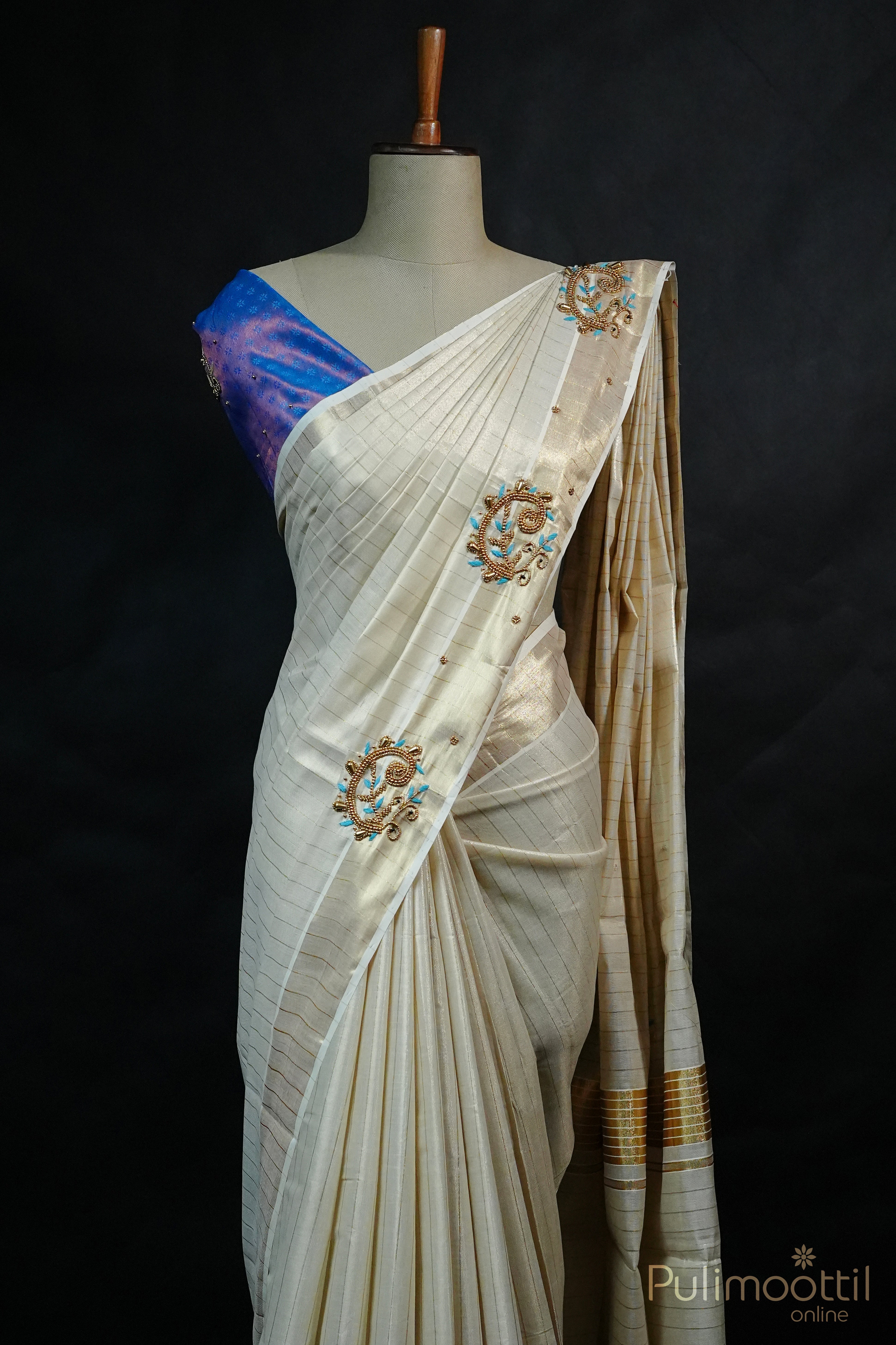 Kerala Golden Tissue Set Saree.