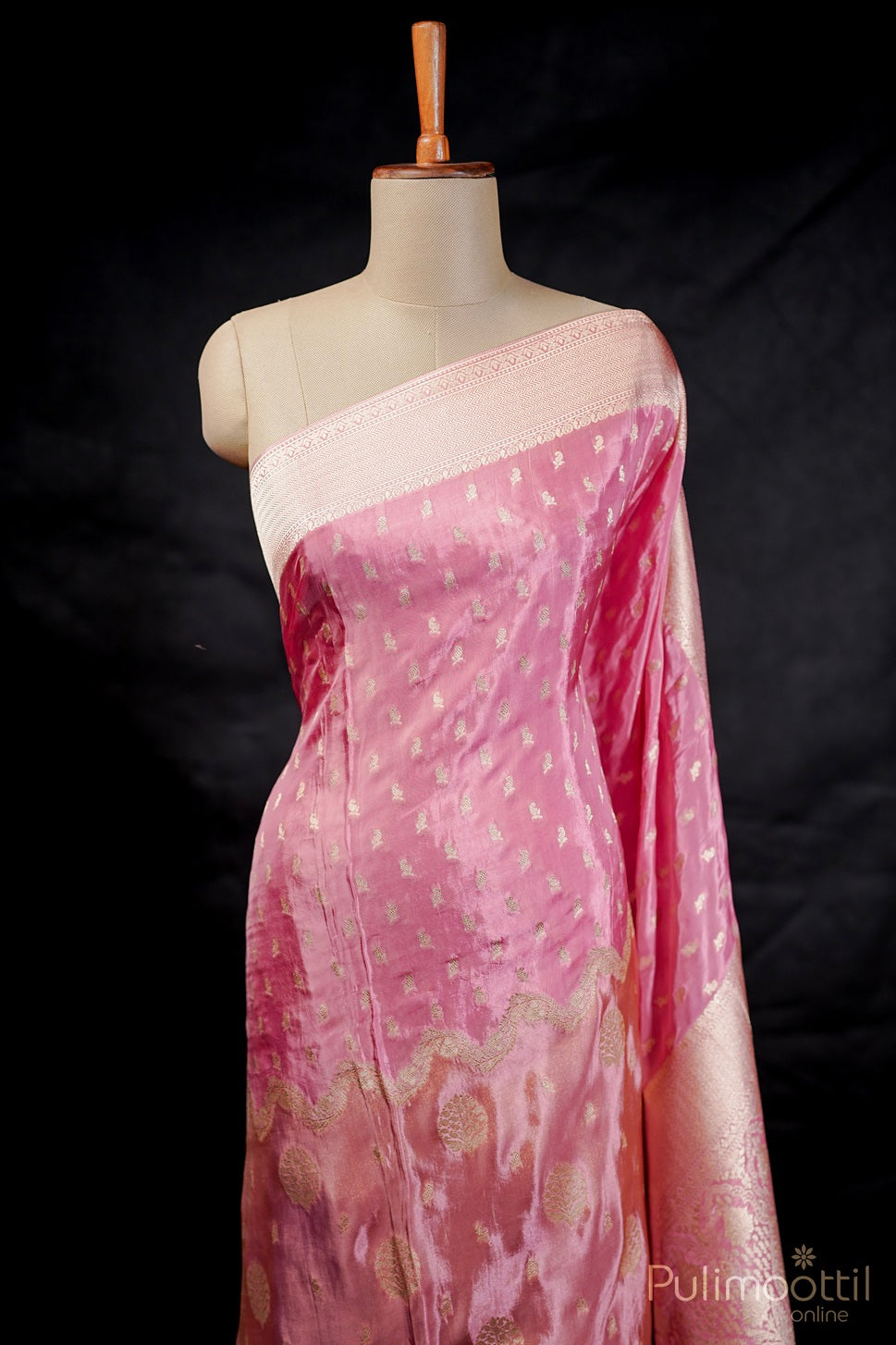 Peach Colour Banarasi Saree.