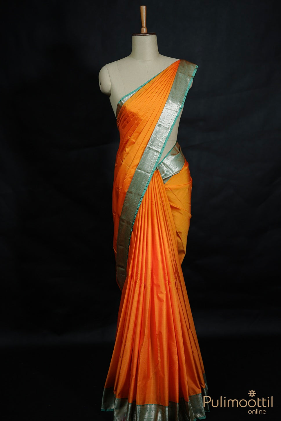 Yellowish Orange Colour Arni Silk Saree.