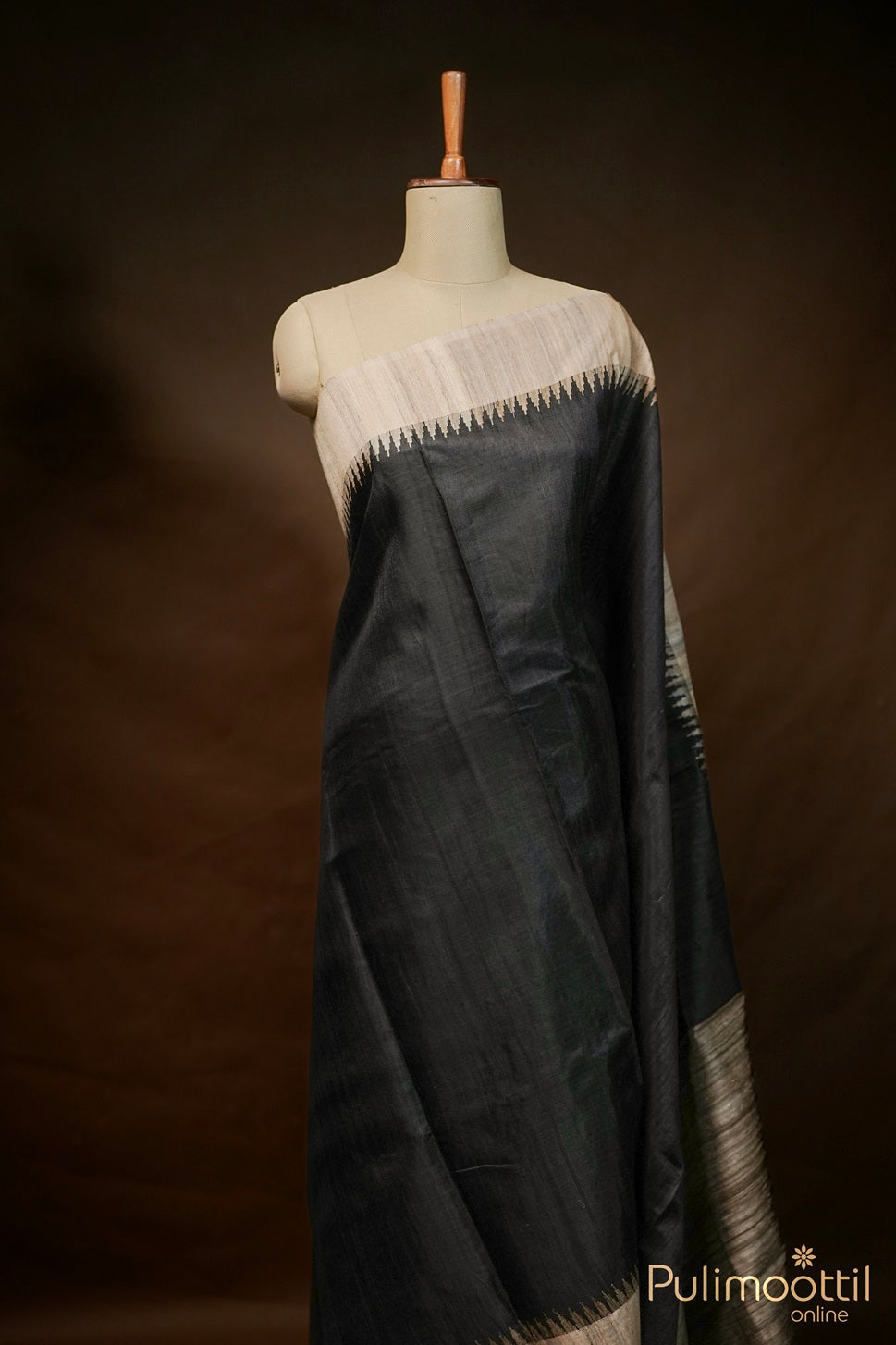 Black Colour Jute Silk Saree.