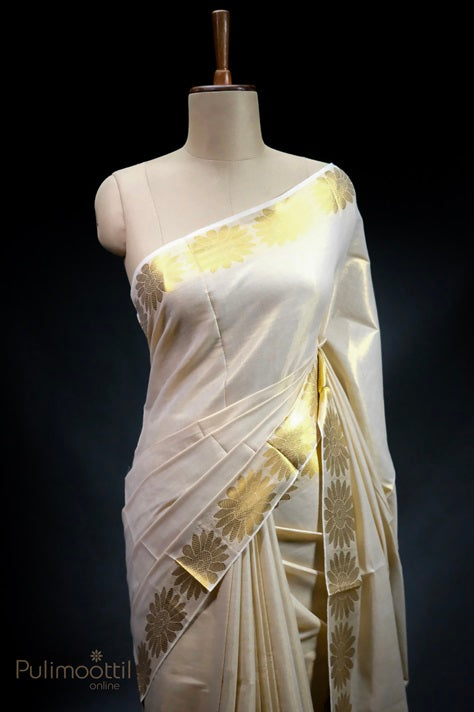 Golden Tissue Kerala Set Saree.