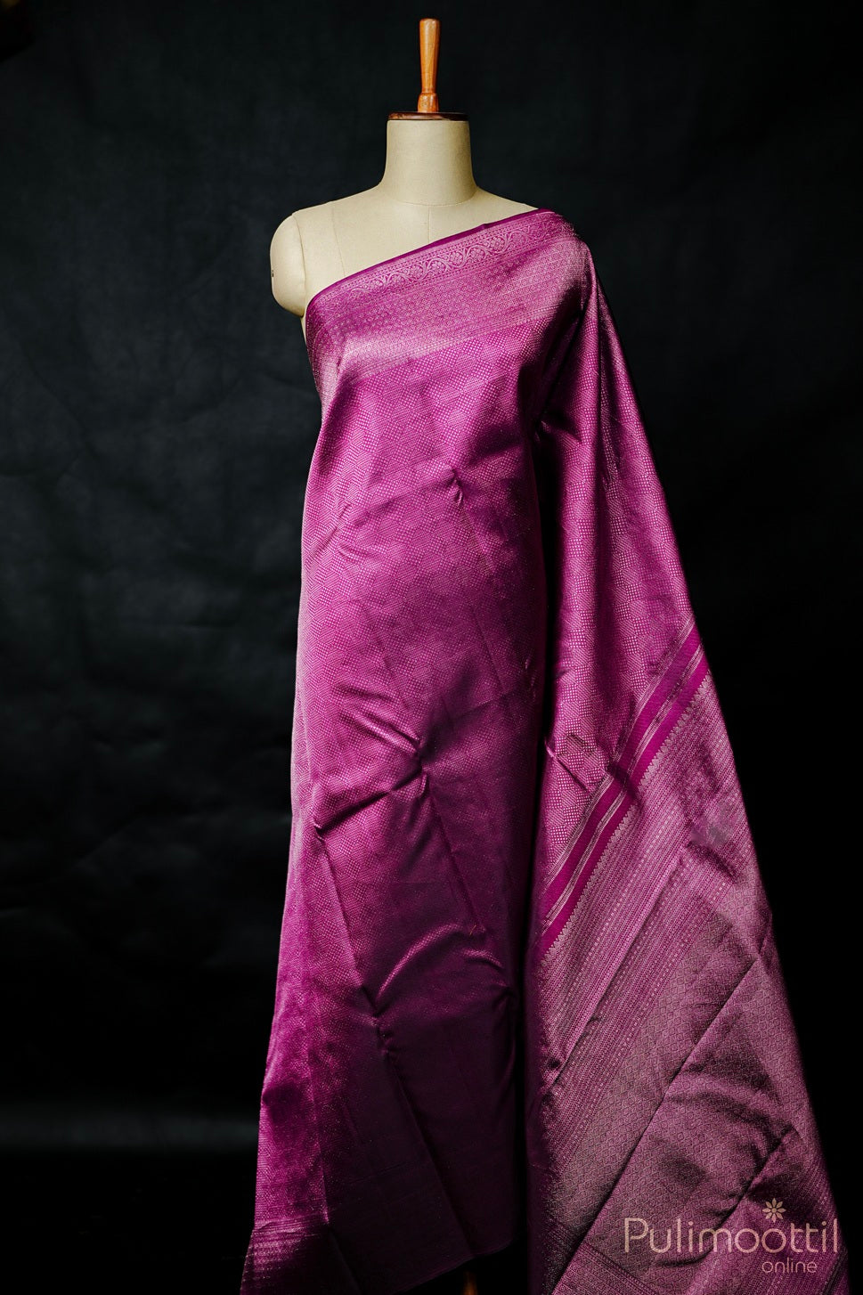 Purple Colour Kanchipuram Brocade Wedding Saree.